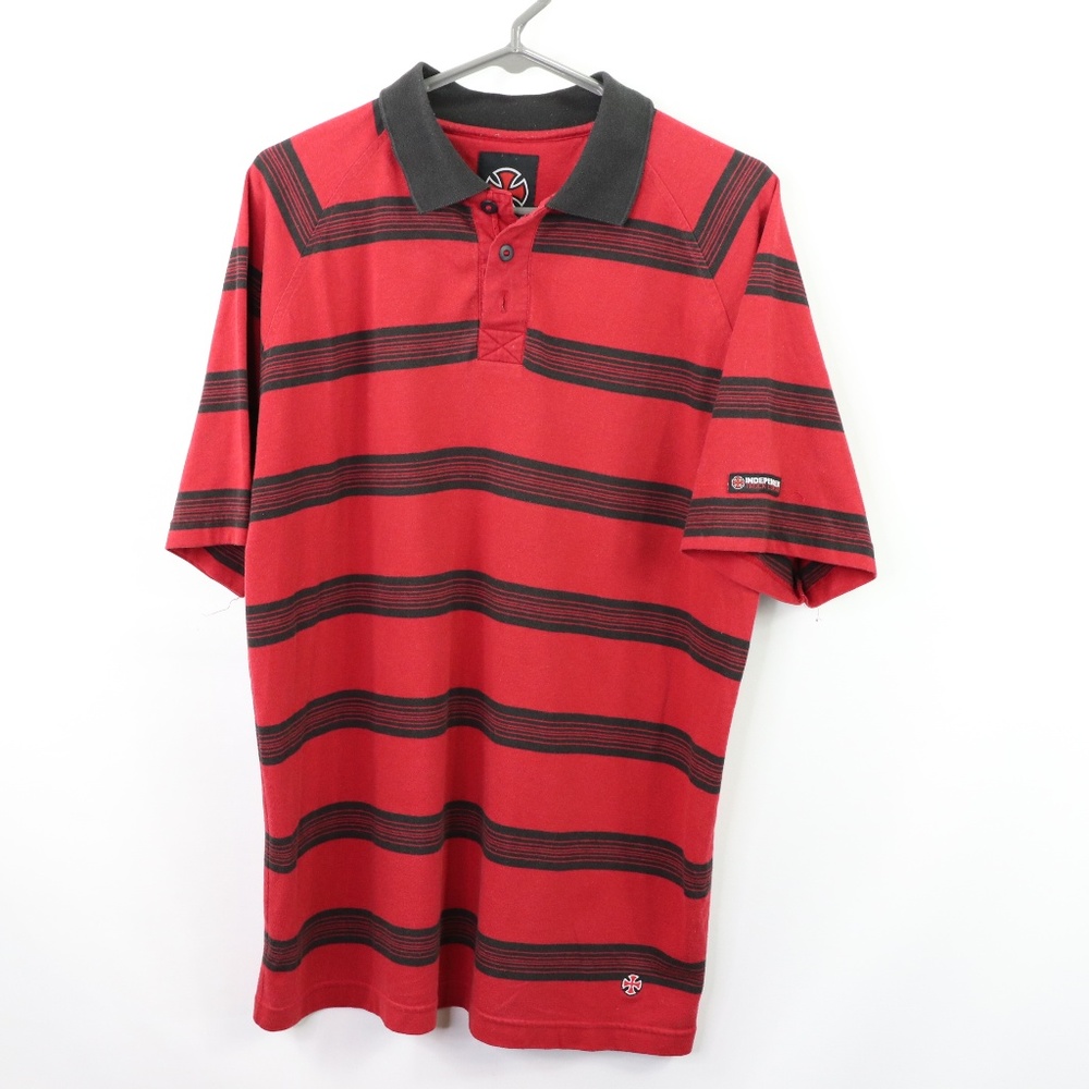 90s Independent Mens Large Polo Golf Shirt Red